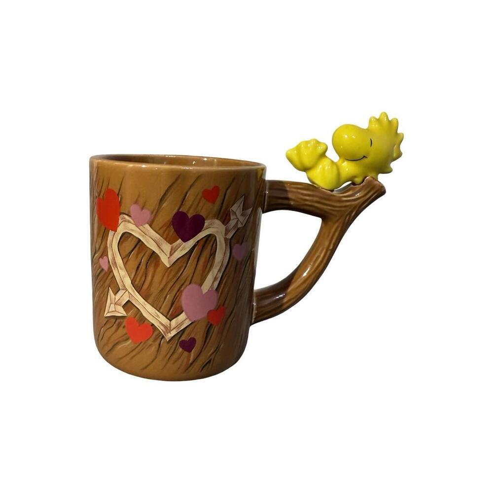 VINTAGE JAPAN TELEFLORA GIFTS COFFEE MUG WITH WOODSTOCK ON HANDLE PEANUTS, 1972